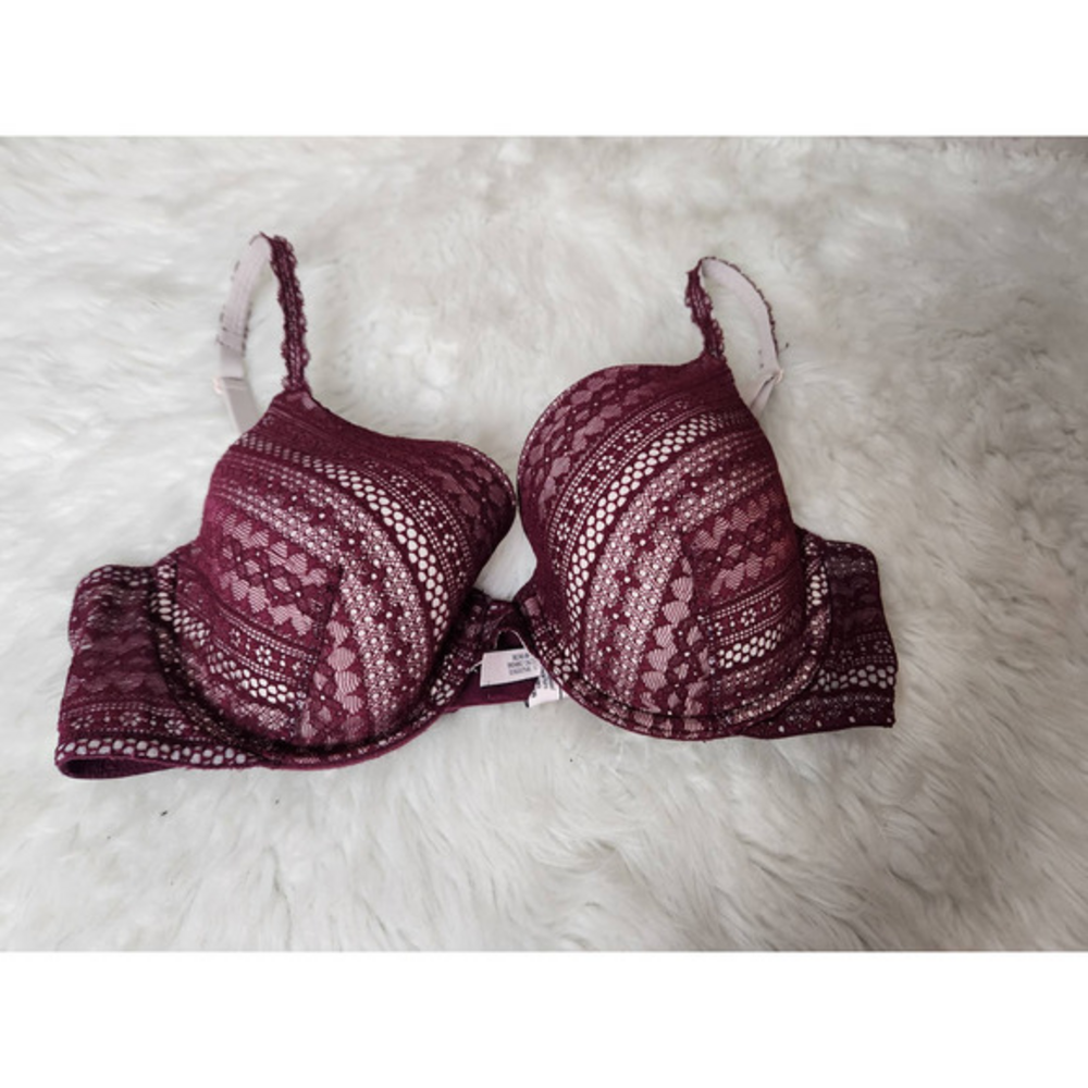 Victoria's Secret‎ Womens Bra Lined Demi Cheekini Burgandy Size 34D